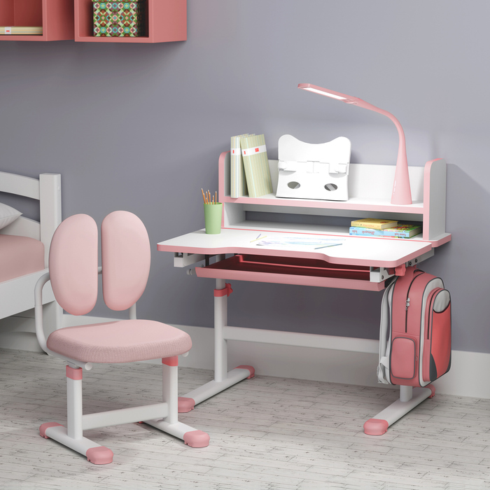 Комплект меблів Evo-Kids (стіл+стілець+полиця+лампа) BD-24 Pink (арт. BD-24 PN)