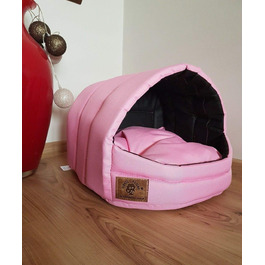 Будка для собак Печера для собак Лежак для собак S M (36x49x45см, рожевий)