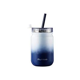 Чашка для пиття Murmioo з соломинкою, пляшка для смузі, термос для кави, подвійна стінкавакуумна ізоляціясоломинка для повторного використання