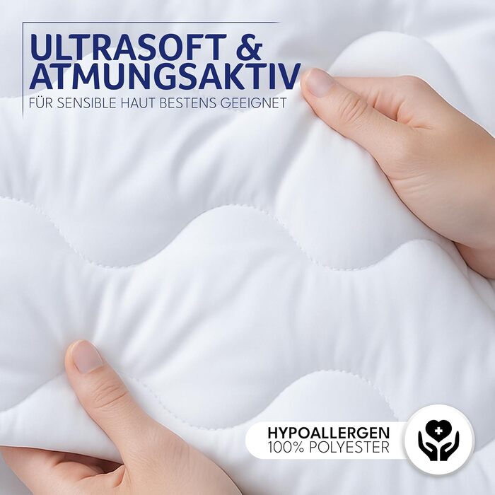 Пухова ковдра Gentle North 220x200 см - всесезонна ковдра для алергіків, м'яка та пухнаста, придатна для прання при 60°C