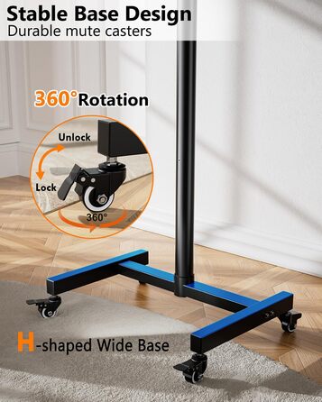 Підставка для телевізора на коліщатках для 17-50 дюймів, поворот 180°, регулювання висоти, VESA 300x300 мм, до 30 кг