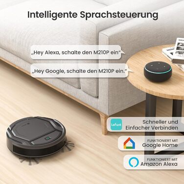 Робот-пилосос LEFANT M210P: 2200Pa, Wi-Fi, Bluetooth, 6 режимів, для твердих підлог та шерсті тварин