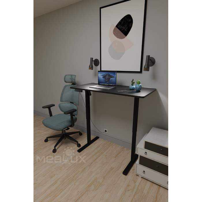 Комплект Mealux PowerDesk Lite Black + Leo Air Grey Blue (арт. EVO-201 Lite B/B +Y 546 KBGL)