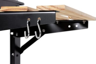 Гриль вугільний на коліщатках ARO, сталь/дерево, 2 решітки, 2 полиці, зелений