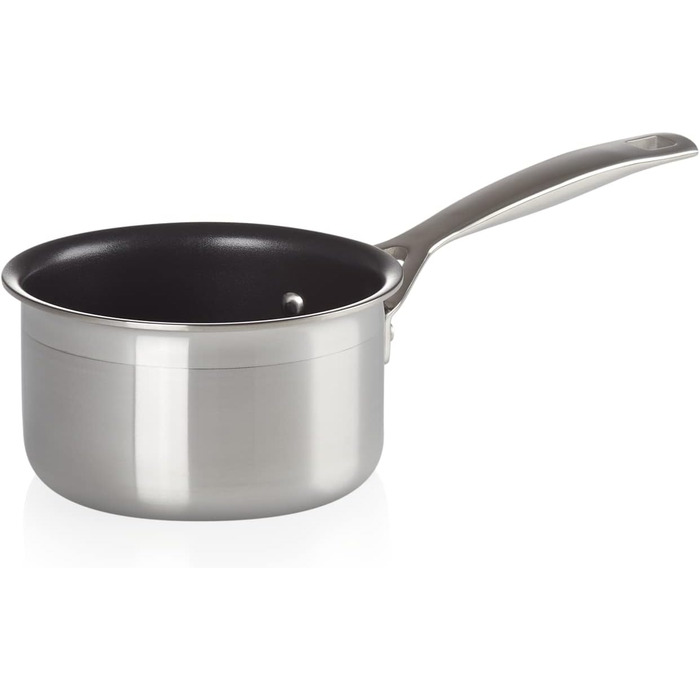 Каструля для молока LE CREUSET з антипригарним покриттям, 14 см, нержавіюча сталь, для всіх типів плит (включно з індукцією), срібна