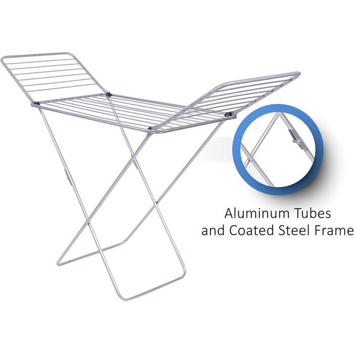 Алюмінієва сушильна стійка Gimi ALUCOM, сталь, срібло, 129 x 63 x 55,5 см, 1 одиниця