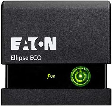 ДБЖ Eaton Ellipse ECO 650 USB DIN - автономне джерело безперебійного живлення (ДБЖ) - 650 ВА із захистом від перенапруг (4 виходи Schuko, акумулятор) - EL650USBDIN- чорний (650 ВА / IEC, сумісний у Франції, Німеччині, Італії, Іспанії та Великобританії)