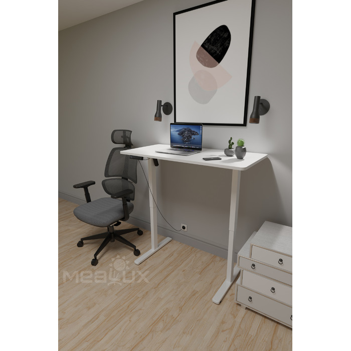 Комплект Mealux PowerDesk Lite White + Leo Air Plus Grey (арт. EVO-201 Lite W/W+Y 546 KBG)