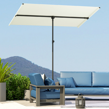 Outsunny Parasol Садова парасолька з регулюванням висоти на 180 градусів з алюмінієвим стовпом Маркет Парасолька Захист від сонця Парасолька Консольна парасолька Балконна парасолька Парасолька для балкона 150x205см Бежевий