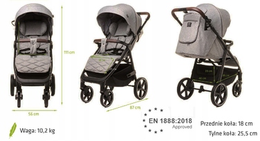 Дитячий прогулянковий візок 4BABY Stinger, алюмінієва рама, гелеві колеса, компактне складання