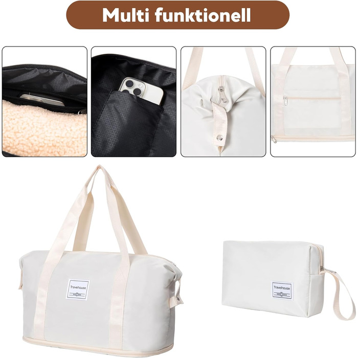 Набір валіз Travelhouse Ascona 5-в-1 (75/65/55 см) з TSA-замком, Spinner-колесами, ABS+PC, темно-зелений (кремовий/білий)