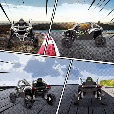 Дитячий електромобіль 12V, позашляховик, з пультом дистанційного керування, світлодіодними фарами, музикою, гудком, для дітей віком 3-8 років, сірого кольору