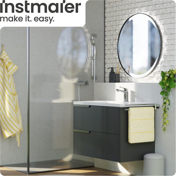 Змішувач для ванної кімнати Instmaier Amelie, хром, з одним важелем, з міді, для умивальника