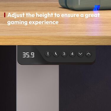 Регульований стіл Sanodesk з 2 моторами – електричний стіл для роботи та ігор, з функцією пам'яті, 140x70 см (білий + акорн)