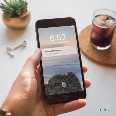 Інтелектуальний димовий сповіщувач Frient | Бездротовий, Zigbee, сумісний з SmartThings, Home Assistant, Homey Single | EN 14604, DIN 14674