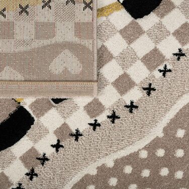 Дитячий килим Дизайн ферми Веселі тварини Дитячі килимки бежевий кремовий, розмір 140x200 см