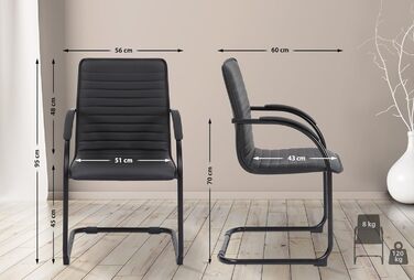 Набір з 2-х відкидних крісел Tira з штучної шкіри, чорного кольору, з м'яким сидінням