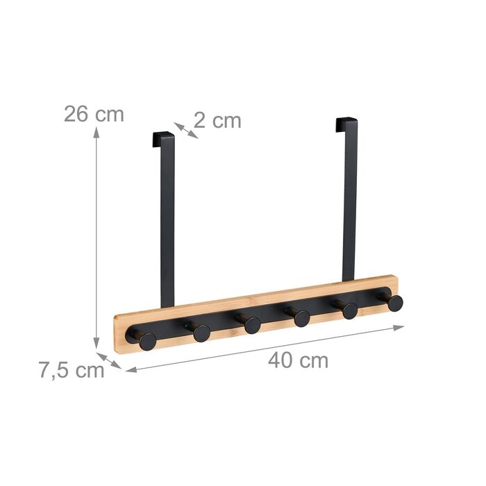 Настінна вішалка Relaxdays з 6 гачками