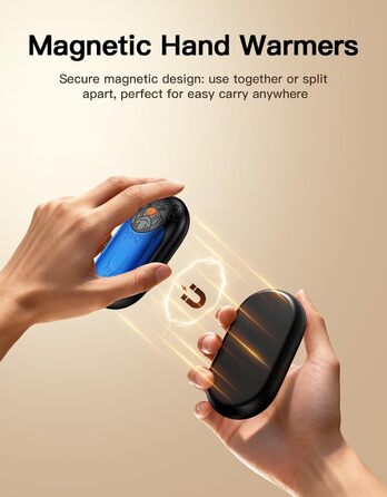 Електричний гріє для рук 2 шт. | Перезарядний кишеньковий гріє з 3 режимами, 6000mAh для жінок, чоловіків, кемпінгу, полювання, гольфу, блакитний
