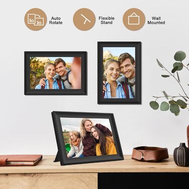 Цифровий фоторамка Frameo з Wi-Fi, 10.1 дюйми, 32GB, сенсорний екран, автоповорот