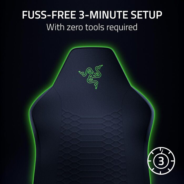 Ігровий крісло Razer Iskur V2 X з підтримкою попереку (м'яка тканина, 2D підлокітники, щільна піна) Quartz, Сучасний дизайн