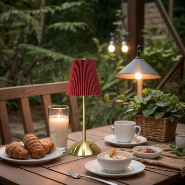 LED настільна лампа з акумулятором, 3 режими, регулювання яскравості, сенсорне керування, 2 шт. (Червоний B)