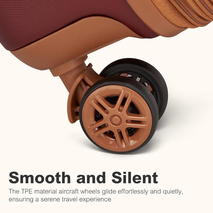 Чемодан-валіза KONO Mittelgroß (L) з ABS+PC, 4 колеса, TSA-замок (червоний/коричневий)