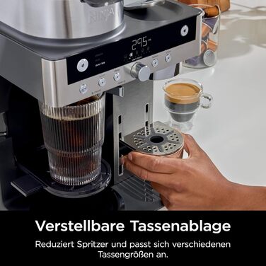 Кавомашина Ninja Prestige 2-в-1 для фільтр-кави та капсул з вбудованим капучинатором, для лате, айс-кави та флет вайт, чорна CFN802EU