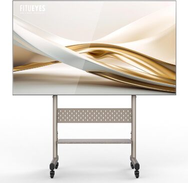 Підставка для телевізора FITUEYES на колесах, регульована по висоті, для 40-85 дюймів, VESA 600x400, 60 кг, бежева