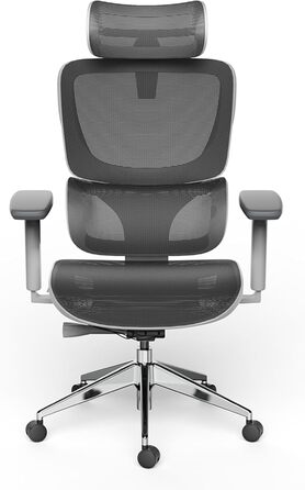 Офісне крісло Ergolutions Senta FX Mesh - ергономічне, з регульованою 3D підголівником, сітчасте, дихаюче, для великих людей, 7 років гарантії, сертифіковане BIFMA, висота сидіння 53-62 см