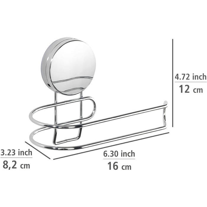 Тримач туалетного паперу WENKO Static-Loc Plus з кришкою Osimo, тримач для туалетного паперу, кріплення без свердління, надійна фіксація завдяки статичній адгезії на гладких, герметичних поверхнях, (15,5 х 13 х 8,5 см)
