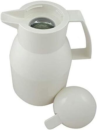 Термос Helios Top Push з нержавіючої сталі, 1 літр (1000 мл), білий