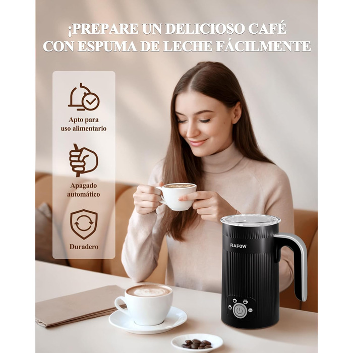 Електричний піноутворювач молока 5-в-1: автоматичний, великий об'єм, для капучино, лате, гарячого шоколаду, миється в посудомийній машині (350мл)