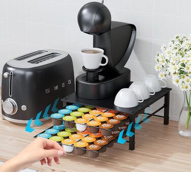 Тримач для капсул кави Dolce Gusto, металева висувна шухляда на 5 ярусів (60 капсул)
