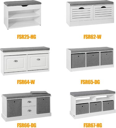 Полка для взуття SoBuy з сидінням, білий, 104x52x24 см, FSR64-W