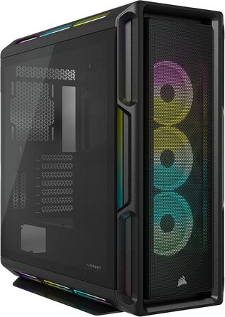 Корпус для ПК Corsair iCUE 5000T RGB, середній ATX, 208 адресованих RGB-LED, підтримка кількох 360-мм радіаторів, 3 вентилятори LL120 RGB, контролер COMMANDER CORE XT, чорний