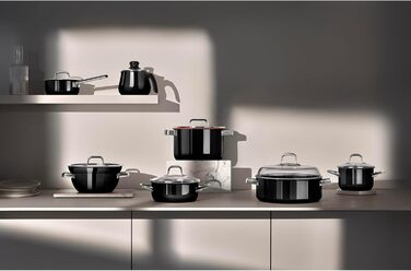 Набір каструль WMF Fusiontec Mineral Pro 4 шт, індукція, нержавіюча сталь, чорний, Made in Germany