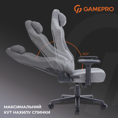 Крісло ігрове GamePro FGC750DG Fabric Dark Gray