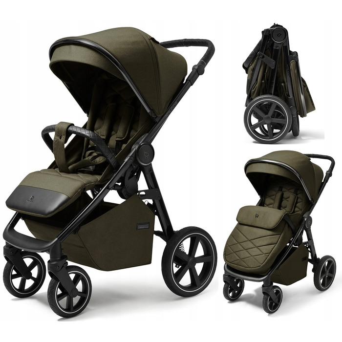 Дитячий прогулянковий візок 4BABY Xplode, зелений, алюмінієвий, з можливістю компактного складання