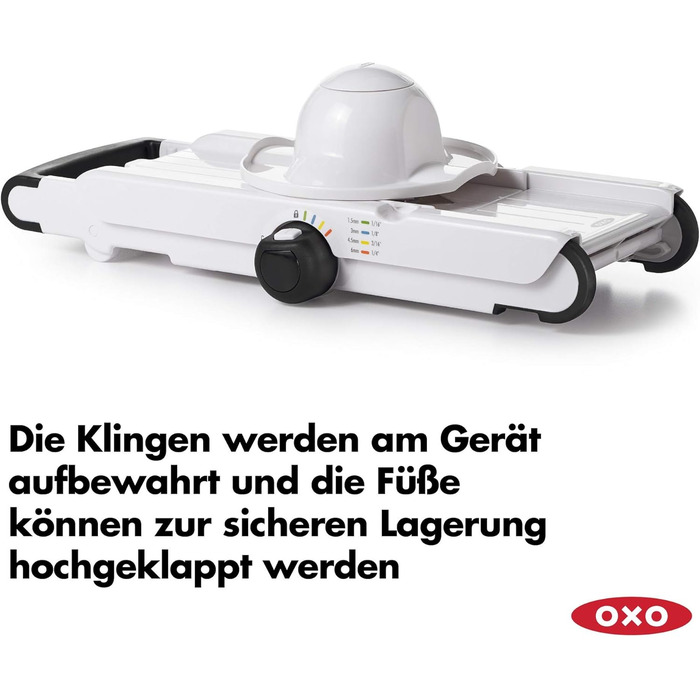 OXO Good Grips Професійний овочефрутовий слайсер 2.0 з лезом з японської сталі, сірий, для кухаря (одинарний, V-подібне лезо)