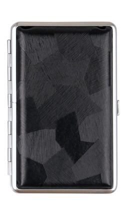 Портсигар BLACK LADY 3 black для сигарет 100 мм (king-size) та шкіряний образ SLIM з гумкою