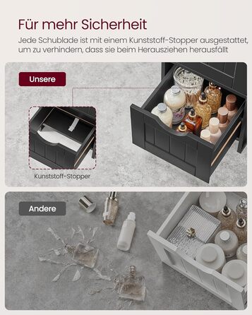 Шафка для ванної кімнати VASAGLE з 4 висувними ящиками, 30 x 30 x 82 см, білий колір, для ванної, вітальні, кухні, їдальні, сучасний дизайн