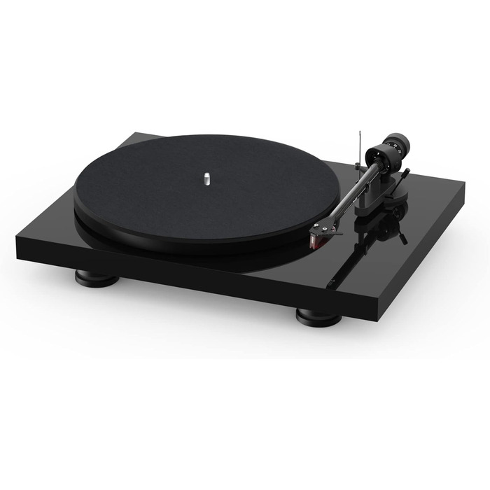 Програвач вінілу Pro-Ject Debut Carbon EVO з карбоновим тонармом, електронним перемикачем швидкості та голкою Ortofon 2M Red, глянцевий чорний