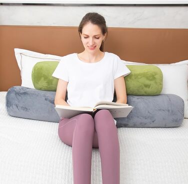 Подушка для сну на весь тіло AS AWESLING з ефектом пам'яті (Memory Foam), 90 x 20 см, бордова, з чохлом — для дорослих та тих, хто спить на боці