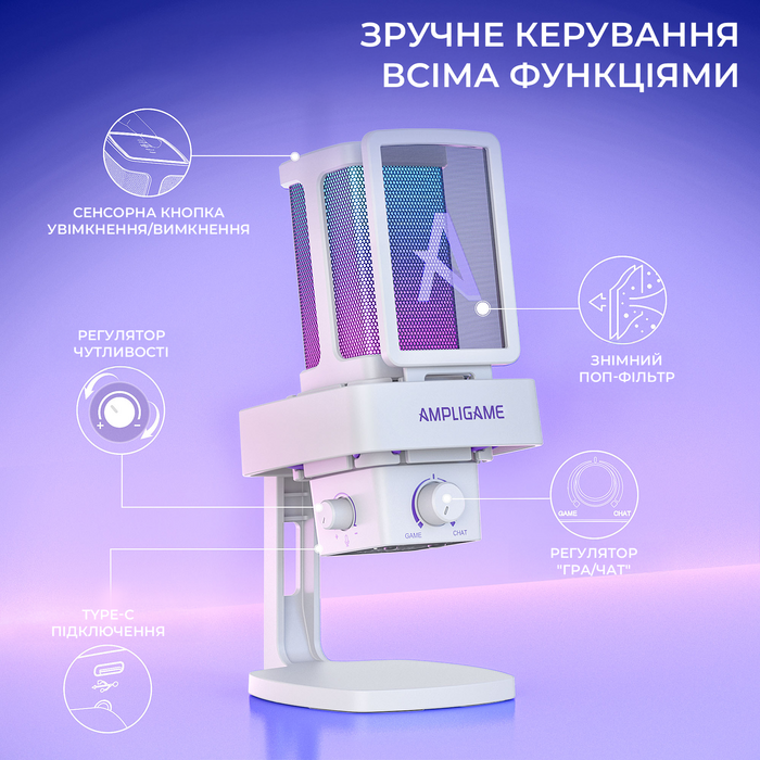 USB мікрофон Fifine Q8PRO White