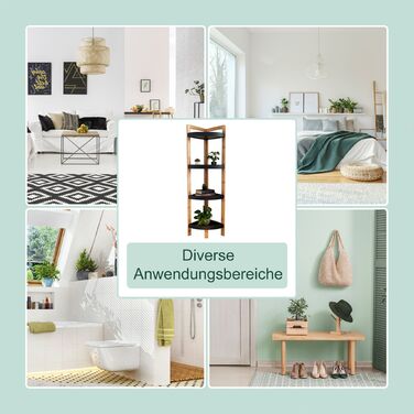 Поличкова стійка Relaxdays з бамбука для кута з полицями