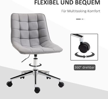 Крісло офісне Vinsetto, поворотне, регульоване по висоті, сірого кольору, 60x60x90 см