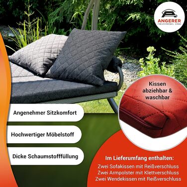 Гойдалка Ангеер Голлівуд Елеганс Джой – для сидіння, лежання та відпочинку, з функцією ліжка, проста збірка, Made in Germany, високоякісний матеріал, колір Темний вишневий