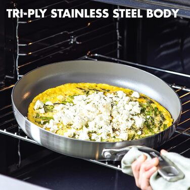 Сковорода GreenPan Chatham, 30,5 см, нержавіюча сталь, керамічна, з антипригарним покриттям, без PFAS, для індукційних плит, можна мити в посудомийній машині