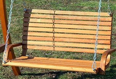 Гойдалка садова ASS Design KUREDO-OD з модрини, дерев'яна голлівудська гойдалка